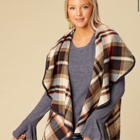 ALTAR’D STATE Plaid Open Front Women's Jacket new size small - Picture 1 of 8